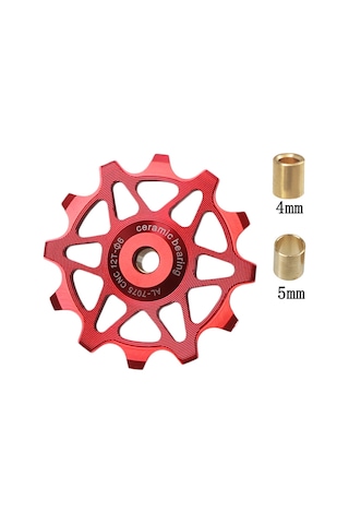 Teltree Bisiklet Vites Makinası Güdüm Tekerleği - Seramik 14t Dişli - Dağ Ve Yol Bisikletleri İçin Metal Vites Tekerleği Kırmızı Kırmızı