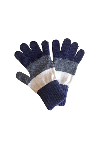 Garson Beden Erkek Çocuk Eldiven Lacivert Beyaz - 8-12 Yaş Lacivert