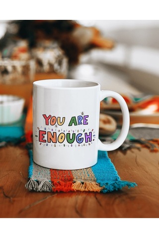 You Are Enough Baskılı Kupa Bardak Çok Renkli
