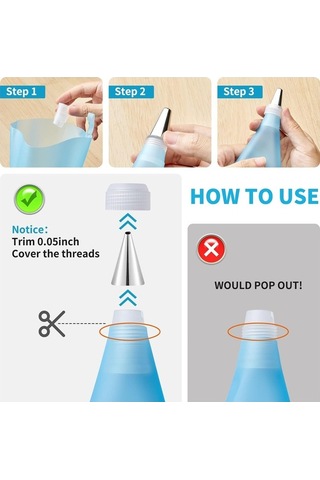 Maoyaya Yeniden Kullanılabilir Boru Torba Seti, Buzlanma Hamur Çantaları, Kek Dekorasyon Araçları, Kuplörler Diğer