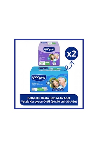 Canped M Bakım Paketi 23 Hasta Bezi + 30 Yatak Koruyucu Diğer