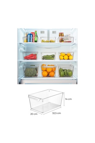 Kapaksız 3 Adet Büyük Boy Buzdolabı Düzenleyici Set Buzdolabı Organizer Beyaz