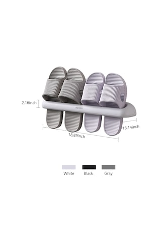 Yaleker Banyo Terlik Askısı: Yapışkanlı, Katlanabilir, Çok Amaçlı Duvar Askısı - Uzun Model, Beyaz Diğer