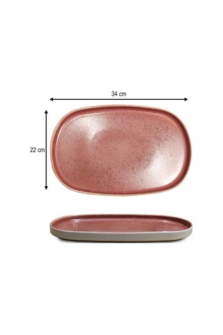 6'lı Elipse Shape Rosa Oval Tabak 34 Cm Şık Ve Modern Porselen Servis Tabağı Beyaz