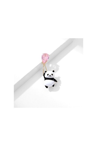 Monyee Panda Balon Desenli Kristal Yaprak Broş - Yarı İpek Pırlanta Ve Alyuminyum Alaşımlı, 7.3x3.5cm, Tekli Opp Çanta Paketi Çok Renkli