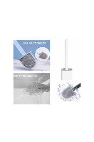 Duvara Asılan Pratik Silikon Banyo Tuvalet Klozet WC Fırçası