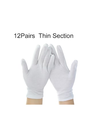 Sones 12 Çift Saf Pamuklu İş Eldiveni, İnce Kesit