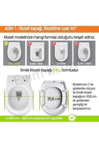 Aqua Bagno Smile Yavaş Kapanan Klozet Kapağı - Duroplast