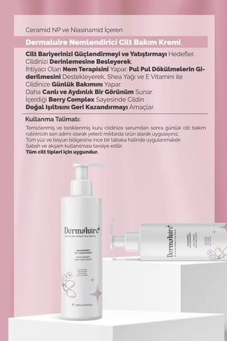 Dermaluire Nemlendirici Cilt Bakım Kremi 200 ML + Vitamin C Serum 30 ML