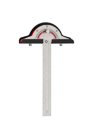 Konesam 20 İnç Metal Açı Çizgisi - Ahşap İşleri Ölçüm Aracı, 1mm Hassasiyetli Kenar Ölçer, Gümüş Renk