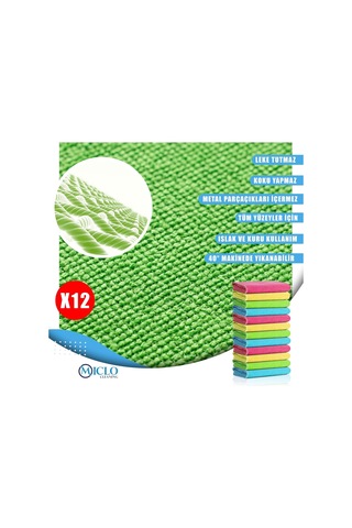 Mıclo Cleanıng / Mikrofiber Temizlik Bezi / Klasik Serii / 250 Gsm / Banyo, Mutfak Bezi / Bulaşık Kurulama Bezi / 4 Re Genel