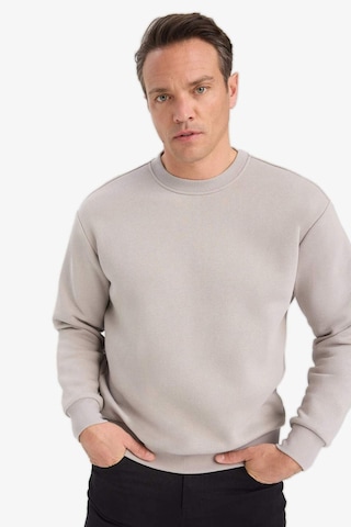 Defacto Relax Fit Bisiklet Yaka Kalın İçi Yumuşak Tüylü Basic Düz Sweatshirt T5139az25augr302 Gri
