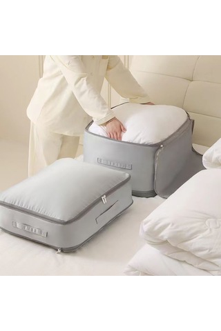 Lemestar Kıyafet Ve Yorgan Saklama Çantası - Su Geçirmez Nem Engellici - Dayanıklı Çift Yönlü Reşat - Geniş Tutamaklı - Pembe 54x42x60 Cm Pembe