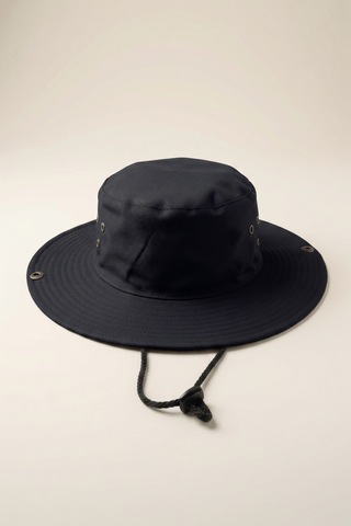 Mollycrush Lüks Güneş Koruyucu Kamp Şapkası Siyah Erkek İpli Geniş Siperlikli Siyah