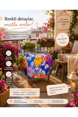 Diday Kedi 2 Puf Trend Puf Koltuk Puff Bench Dekoratif Bohem Doğal Gürgen Ayaklı Çok Amaçlı Bahçe Ev Balkon Çocuk Bench Çok Renkli Diday Kedi 2 Puf Trend Puf Koltuk Puff Bench Dekoratif Bohem Doğal Gürgen Ayaklı Çok Amaçlı Bahçe Ev Balkon Çocuk Bench Çok Renkli