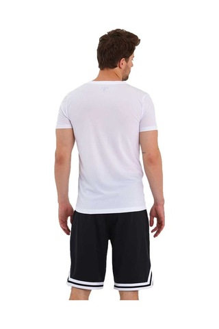 Adams Erkek Polyester Beyaz Şeritli Basketbol Şort 001