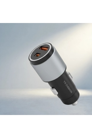 Hızlı Şarj Adaptörü Araç İçi Type-c Ve Usb Girişli 2 Portlu