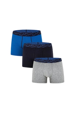 Pierre Cardin Erkek Pamuklu Saks-lacivert-gri 3 Lü Boxer Çok Renkli