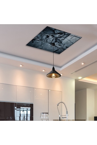 Cam Avize Göbeği | Doğal Taş Desen | 50Cm X 50Cm Çok Renkli