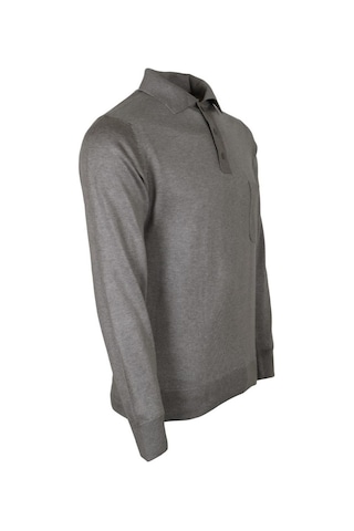Erkek Açık Gri Kazak Polo Yaka Yünlü Klasik Normal Kesim Rar00816