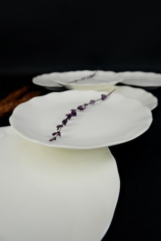 Digithome Kütahya Porselen Bergama 6 Lı Pasta Ve Sunum Tabağı Seti 19 Cm Krem - Ber19td142694 C320.105