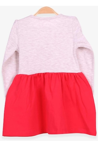 Breeze Kız Çocuk Elbise Pullu Nakışlı Kedicik 1-4 Yaş, Bej Melanj-bej Melanj Bej Melanj