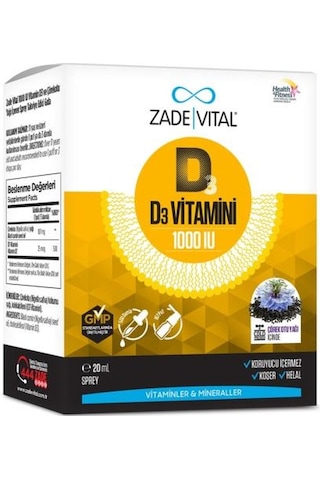 Zade Vital D3 Vitamini 1000 IU Sprey 20 ML
