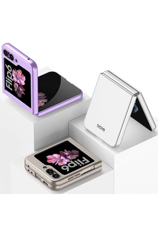 Galaxy Uyumlu Z Flip 6 Kılıf Zore Sert Kıpta Kapak-siyah