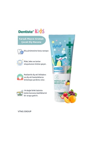 Dentiste Kids Junior +6 Yaş Bitkisel Karışık Meyveli Çocuk Diş Macunu 60 G