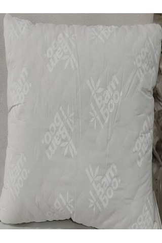Günaydın Bambu Yastık , Nefesalan Doku ,organik, Kapitoneli , Çantalı ,matwıse Baskı, 50x70 Yastık Beyaz