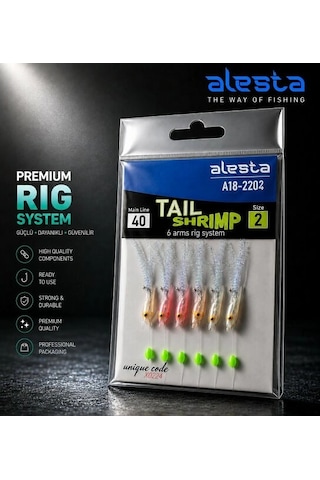 Alesta Taıl Shrımp Rıg X0284 6 Köstek Hazır Takım 0.35mm No:4 İğne