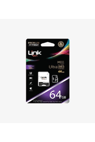 Linktech Hafıza Kartı 64gb - M111 Premium Mikro Sd 4k Ultra Hafıza Kartı 64 Gb