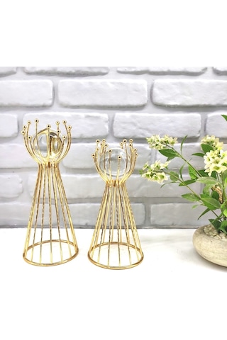 Gold Kaplama Metal 2'li Set Salon Olimpiyat Model Dekor 1 Takım