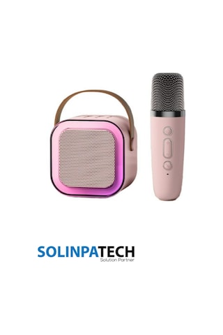Karaoke Mikrofonlu Kablosuz Bluetooth Rgb Led Işıklı 5 Ses Efektli Hd Stereo Ses Usb/sd K12 Hoparlör