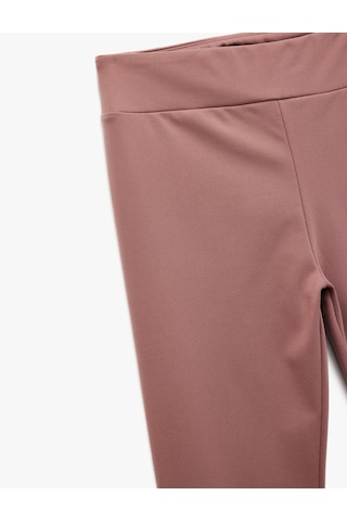 Koton Beli Lastikli Dikişsiz Basic Tayt Lila 6wkg40137ak Lila