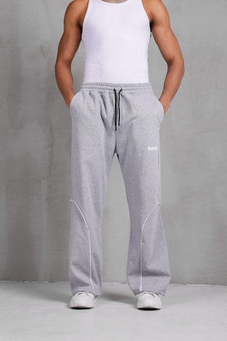 Dark Moda Erkek Oval Şeritli Baskılı Yazlık Baggy Eşofman Gri