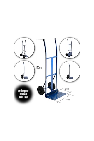 Koli Taşıma Arabası Katlanır Tablalı 120kg Taşıma Kapasiteli El Arabası