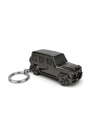 Metal Arazi Aracı Tasarımlı Gazlı Anahtarlıklı Çakmak Alev Ayarlı Dekoratif Model Koyu Gri
