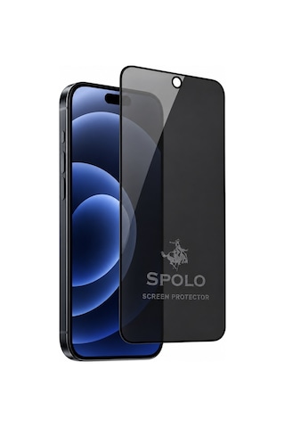Spolo Apple iPhone Uyumlu 17 Hayalet Ekran Koruyucu Gizlilik Camı Yan Görüş Önleyici Ekran Koruma