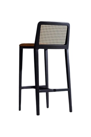 Martha Hazeranlı Ahşap Bar Sandalyesi Turuncu