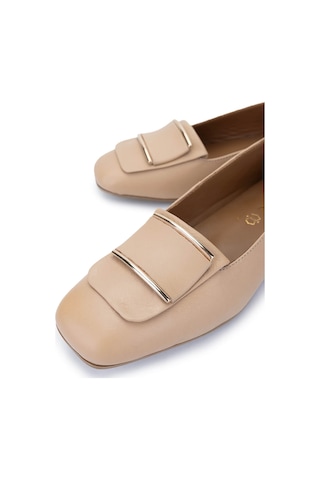 Tamer Tanca Kadın Hakiki Deri Bej Loafer Ayakkabı 1063 116-104 Bn Ayk Y25 Nude Dr Nude