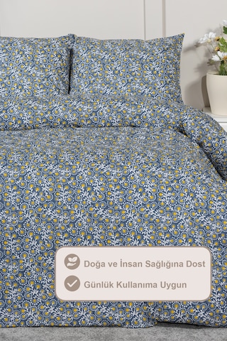 Elart Talia Nevresim Takımı Çift Kişilik %100 Pamuk Ranforce Lastikli Çarşaf 200x220 Cm Lacivert Lacivert