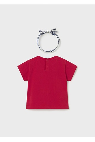 Mayoral Yazlık Kız Bebek Saç Bandanalı Tshirt - Kırmızı