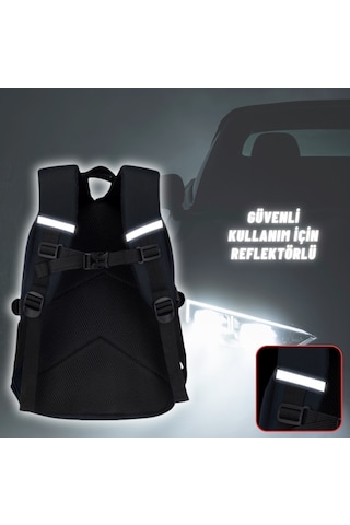 Erkek Çocuk İlkokul Anaokul Sırt Çantası Çok Bölmeli Ergonomik Yeni Nesil Tasarım Sırt Çantası Lacivert