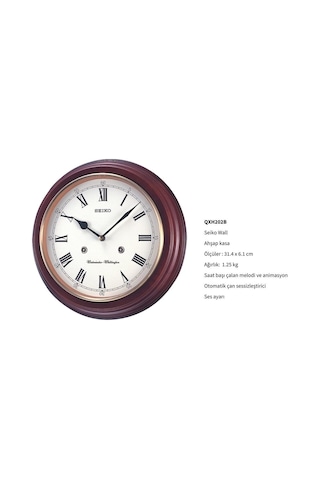 Seiko Qxh202b Ahsap Kasa Duvar Saati Kahverengi