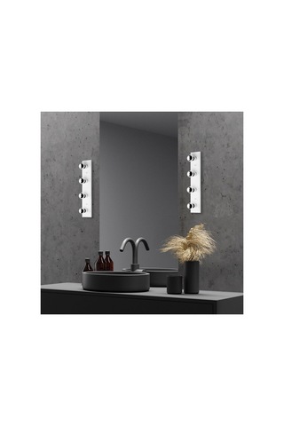 Parlak Beyaz Metal Aplik E27 Duvar Aydınlatma 60x10x10 Cm Oturma Odası Ve Kütüphane, Beyaz-12241 Çok Renkli
