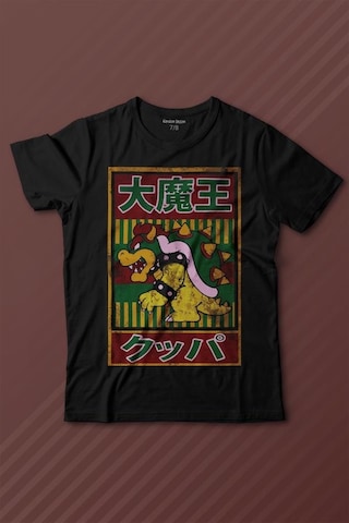 Kendim Seçtim Super Mario Bowser Japanese Poster Baskılı Tişört Çocuk T-shirt 001