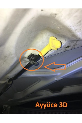 Ayyüce 3d, Hyundai Accent Kaput Çubuğu Tutucu Klips, Siyah