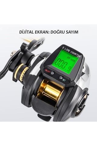 Fasnova Store Dijital Göstergeli Sayaçlı Baitcasting Olta Makinesi 12 Kademe Manyetik Frenli Çıkrık