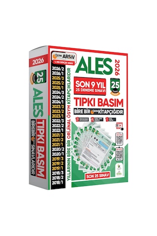 2026 ALES ÖSYM Tıpkı Basım EN EKONOMİK Çıkmış Soru 25li Deneme Paketi Video/PDF Çözüm Türkiye Geneli